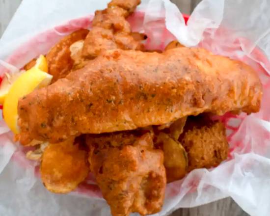 Order Fish N Chips Dinner food online from Whiteys Fish Camp store, Fleming Island on bringmethat.com