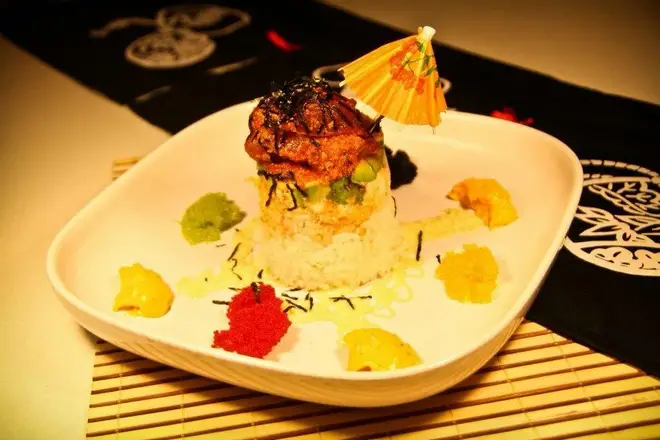 Order *Ahi Tower Roll food online from Mikado Sushi store, Grand Rapids on bringmethat.com