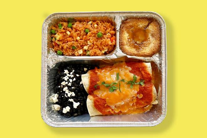 Order TV Dinner Cheese Enchiladas food online from Lazy Dog Restaurant & Bar store, Addison on bringmethat.com