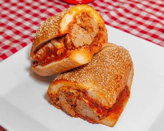 Order Meatball Parmesan Hot Sub food online from V & S Italian Deli store, Boca Raton on bringmethat.com