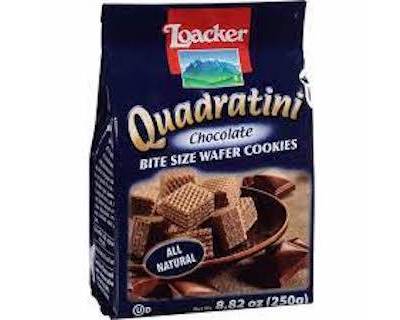 Order Loacker Quadratini Chocolate Wafer Cookies 8.82oz food online from George's Market store, San Francisco on bringmethat.com