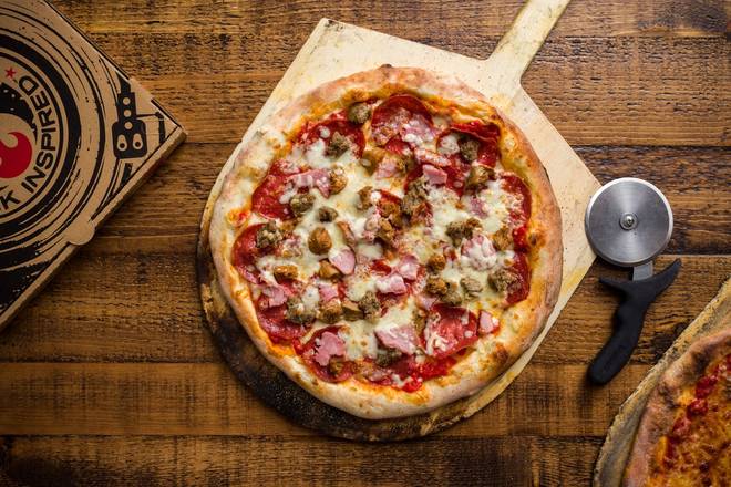 Order Meaty, Beaty, Big  and Bouncy (Red Sauce) food online from The Rock Wood Fired Pizza store, Tacoma on bringmethat.com
