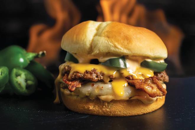 Order Fiery Bacon Burger food online from Wayback Burgers store, Spartanburg on bringmethat.com