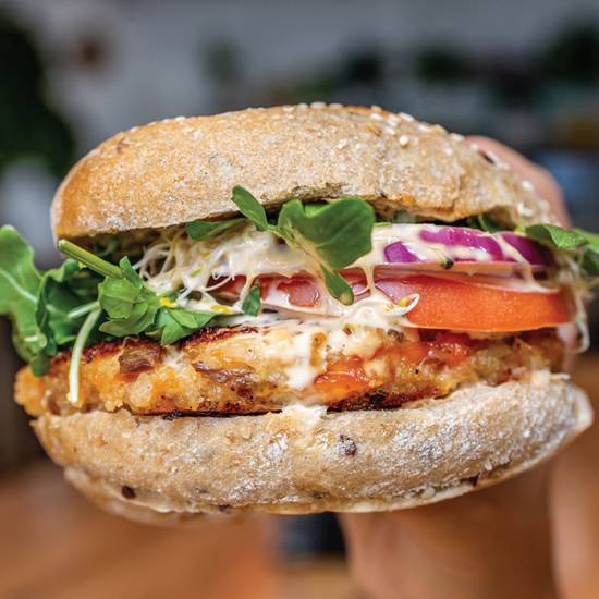 Order Salmon Burger food online from Carrot Express store, Weston on bringmethat.com