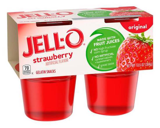 Order Jello Strawberry (4 pk) food online from Bay Supermarket store, Miami Beach on bringmethat.com