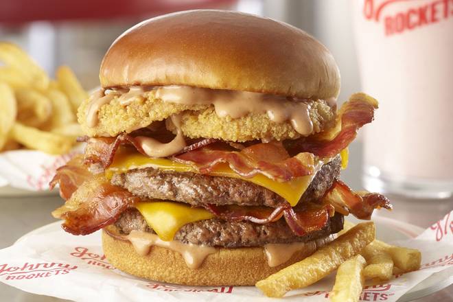Order Smoke House Double food online from Johnny Rockets store, McAllen on bringmethat.com