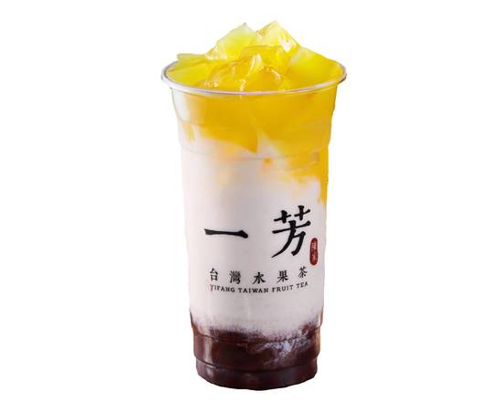 Order Red Bean Mochi Cake Latte / 蜜紅豆粉粿鮮奶 food online from Yifang Taiwan Fruit Tea store, SF on bringmethat.com