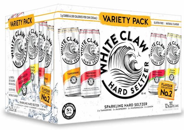Order White Claw variety pack 2, 12pk-12oz can hard seltzer (5% ABV) food online from Woodbury Wine & Spirits store, ORLANDO on bringmethat.com