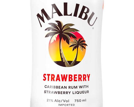 Order Malibu STRAWBERRY, 750mL rum (21.0% ABV) food online from Golden Ox Liquors store, Saint Augustine on bringmethat.com