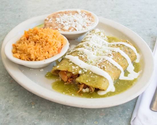 Order Enchiladas Verdes food online from Kamila's Breakfast & Lunch store, San Diego on bringmethat.com