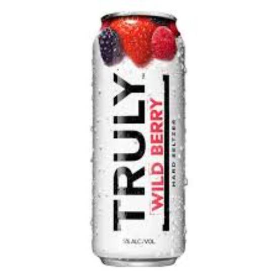 Order TRULY SELTZER WILD BERRY 24oz can food online from Duke Liquor & Jr. Market store, Los Angeles on bringmethat.com