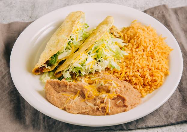 Order #2 -Two Shredded Beef Tacos (Hard Shell) food online from Betos Mexican Restaurant store, Salt Lake City on bringmethat.com