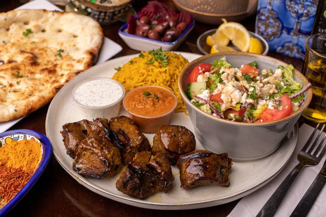 Order Beef Kabob Dinner food online from Kabob Xpress store, Evansville on bringmethat.com