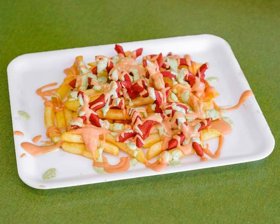 Order Salchipapa Regular food online from Las Arepas De Jr store, The Crossings on bringmethat.com