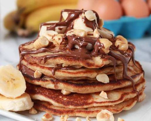 Order Nutella Banana Pancakes (5 Stack) food online from Pancake Heaven store, Fort Myers on bringmethat.com