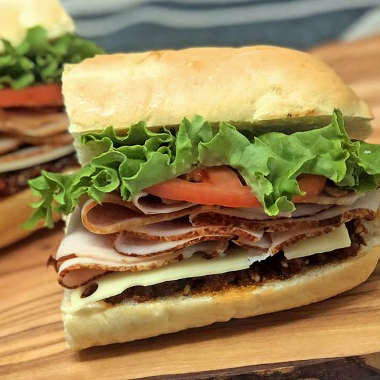 Order Pesto Deluxe Sandwich food online from Little Lois Cafe store, Salem on bringmethat.com