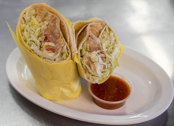 Order Bean & Cheese Burrito food online from Norm's Famous Charbroiled Hamburgers store, Whittier on bringmethat.com