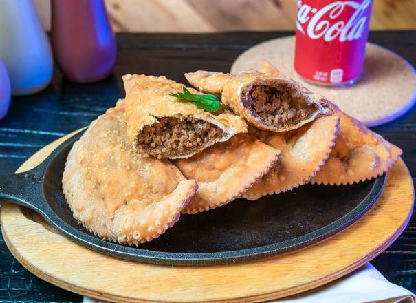Order Fried empanadas (Pasteis fritos) (6) food online from Altas Horas store, Newark on bringmethat.com