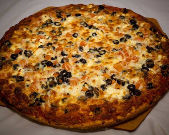 Order Greek Pizza food online from Papa Rays Pizza & Wings store, Des Plaines on bringmethat.com