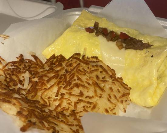 Order Philly Cheese Steak Omelet  food online from Roo Roo Diner store, Largo on bringmethat.com