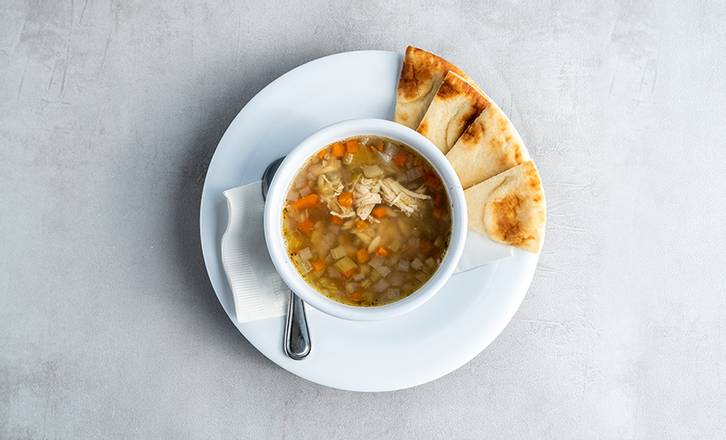Order Chicken Orzo Soup - cup food online from Zoe Kitchen store, Metairie on bringmethat.com