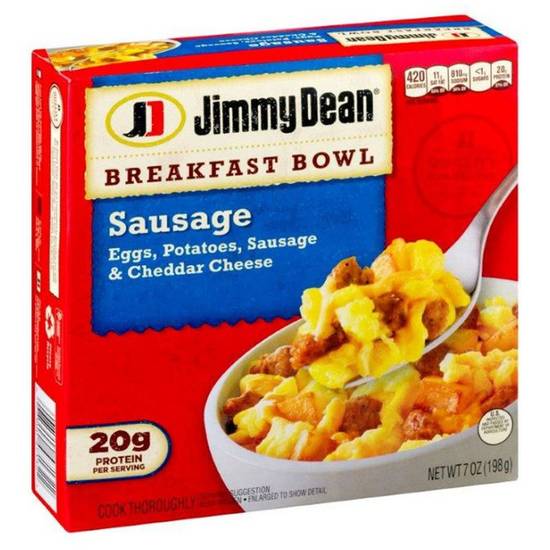 Order Jimmy Dean Frozen Breakfast Bowl Sausage, Egg, Potatoes & Cheese 7oz food online from Everyday Needs By Gopuff store, Fairfield on bringmethat.com