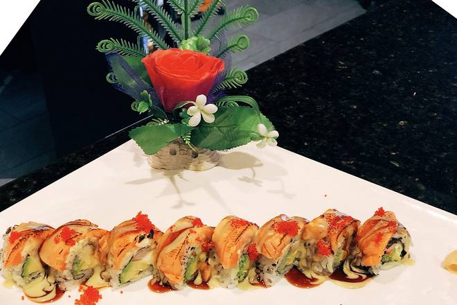 Order Fire Phoenix Roll (8pcs) food online from Shogun Japanese Restaurant store, Palm Harbor on bringmethat.com