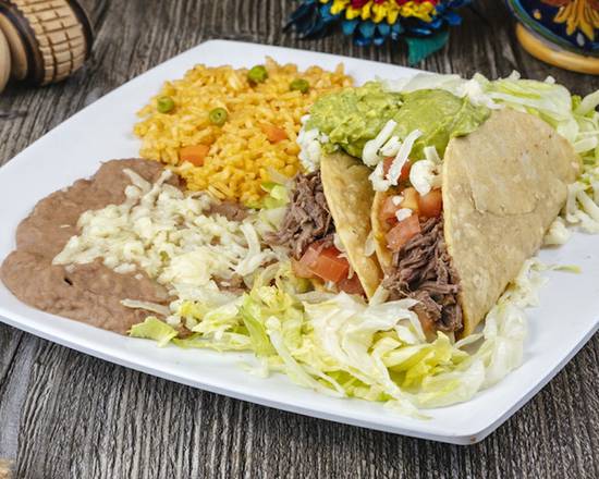 Order Hard Tacos Plate food online from Casa Garcia store, Pico Rivera on bringmethat.com