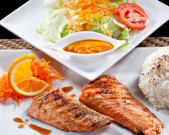 Order Grilled Salmon food online from Akashi Japanese Restaurant store, Miami on bringmethat.com