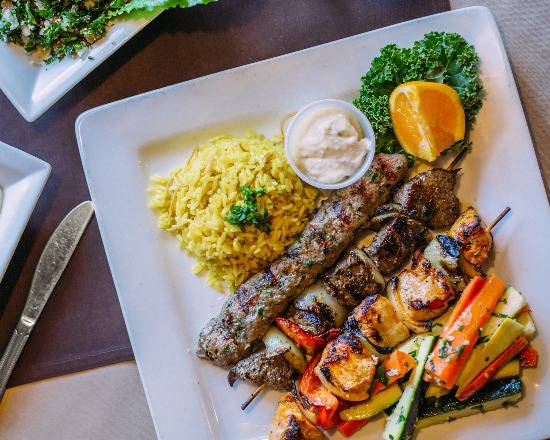 Order Seafood combo kebobs food online from Phoenician garden store, Fresno on bringmethat.com