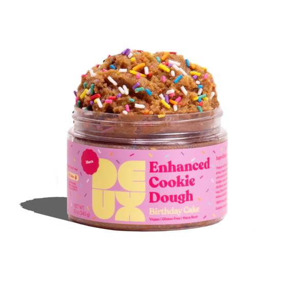 Order DEUX Birthday Cake Cookie Dough, Mood Boost: 12oz Jar food online from Everyday Needs by Gopuff store, Melrose Park on bringmethat.com