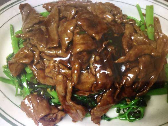 Order Beef W/Water Spinach food online from Canton Chinese Restaurant store, Richardson on bringmethat.com