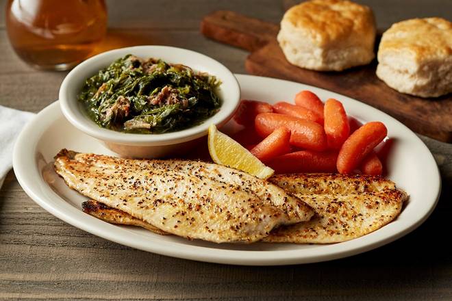 Order Lemon Pepper Grilled Rainbow Trout food online from Cracker Barrel Old Country Store store, Somerset on bringmethat.com