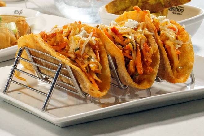 Order Paneer Tacos (3 pcs) food online from Inchin Bamboo Garden store, Nashville on bringmethat.com