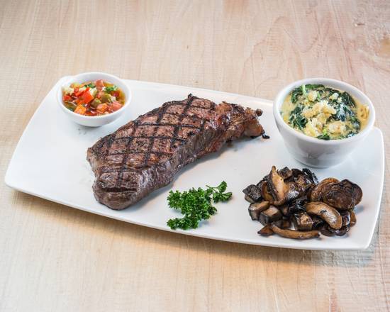 Order Grill NY Strip (12 oz) food online from Los Olivos Bistro store, Boca Raton on bringmethat.com