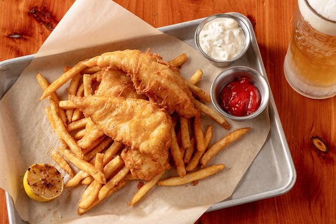 Order Beer Battered Fish & Chips food online from Twin Peaks Restaurant store, Oakbrook Terrace on bringmethat.com