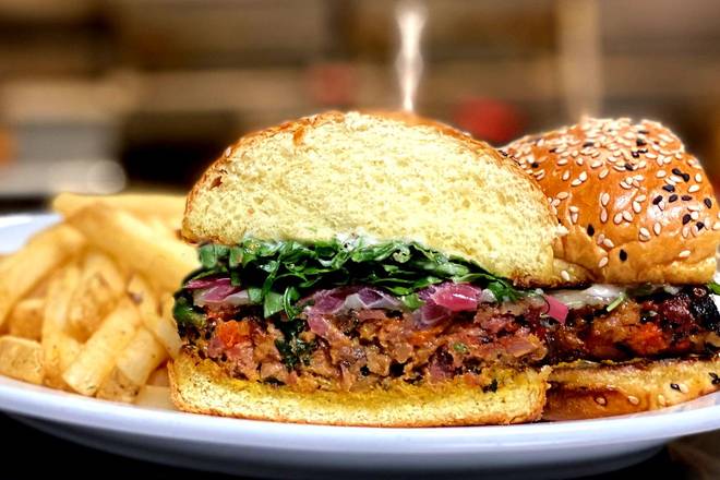 Order SCRATCH VEGGIE BURGER food online from 54th Street Grill and Bar store, Saint Joseph on bringmethat.com