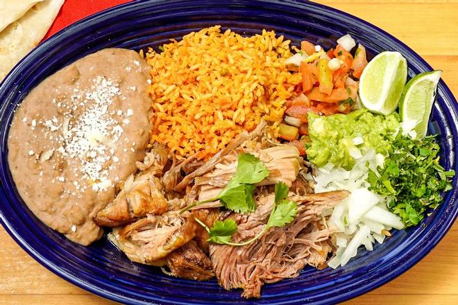 Order Famous Old Town Carnitas Plate food online from Cafe Coyote store, San Diego on bringmethat.com