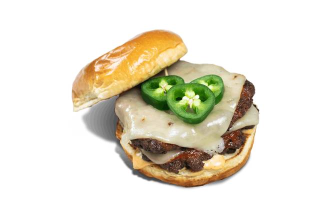 Order Four Alarm Burger food online from $5 Burgers store, Cedar Falls on bringmethat.com