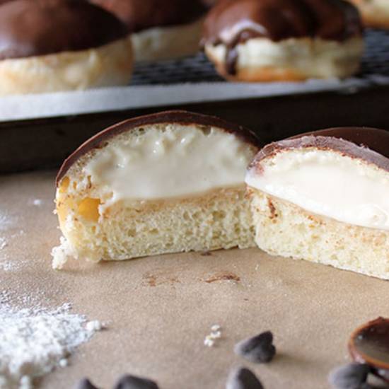 Order Chocolate Whipped Cream Donut food online from Jannys store, Irvine on bringmethat.com