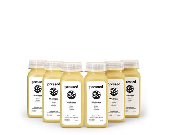 Order Wellness Shot 6-Pack | Ginger Lemon Cayenne Shots food online from Pressed store, San Diego on bringmethat.com