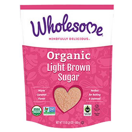 Order Wholesome Organic Light Brown Sugar 24oz food online from Everyday Needs by Gopuff store, St. Petersburg on bringmethat.com