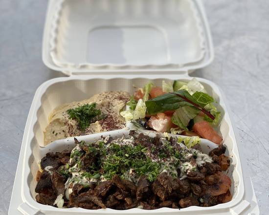 Order Lamb and Beef Shawarma Plate food online from Mediterranean Wraps store, Palo Alto on bringmethat.com