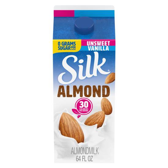 Order Silk Unsweetened Vanilla Almond Milk 1/2 Gallon food online from Everyday Needs By Gopuff store, Fairfield on bringmethat.com