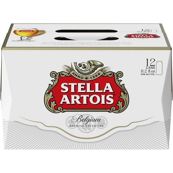 Order Stella Artois, 12pk-12oz can beer (5.2% ABV) food online from Silver Liquor Market store, Los Angeles on bringmethat.com
