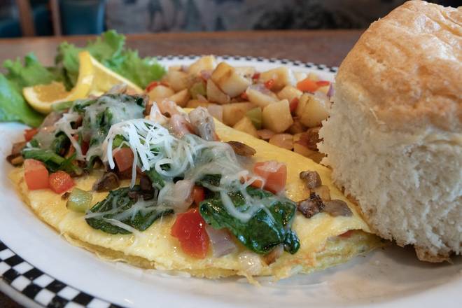 Order Vegetarian Omelette food online from Black Bear Diner store, Rohnert Park on bringmethat.com