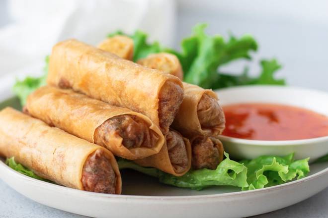 Order Crispy Vegetable Spring Rolls (2) food online from New Star Asian Bistro store, Mclean on bringmethat.com
