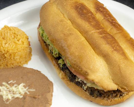 Order Torta con Arroz y Frijoles food online from Los Fernandez store, Streamwood on bringmethat.com