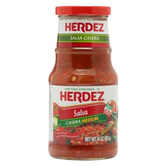 Order Herdez Medium Casera Salsa 16oz food online from Everyday Needs by Gopuff store, Santa Rosa on bringmethat.com