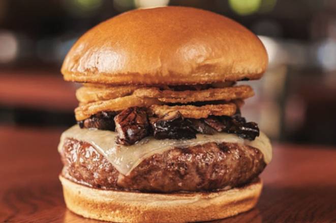 Order Mushroom Swiss Burger food online from Smokey Bones store, Chattanooga on bringmethat.com